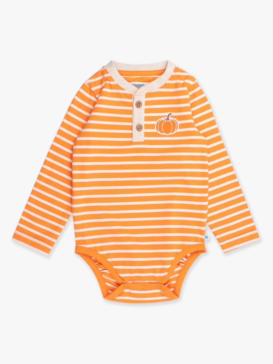 RuffleButts + RuggedButts Knit Long Sleeve Embroidered Henley Bodysuit