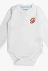 RuffleButts + RuggedButts Knit Long Sleeve Embroidered Henley Bodysuit