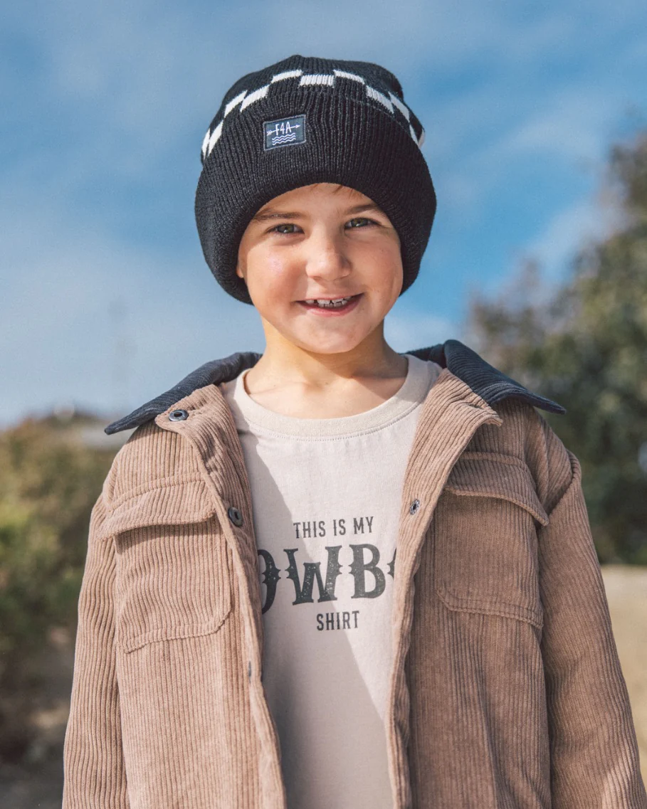 Feather 4 Arrow Canyon Checker Beanie Black