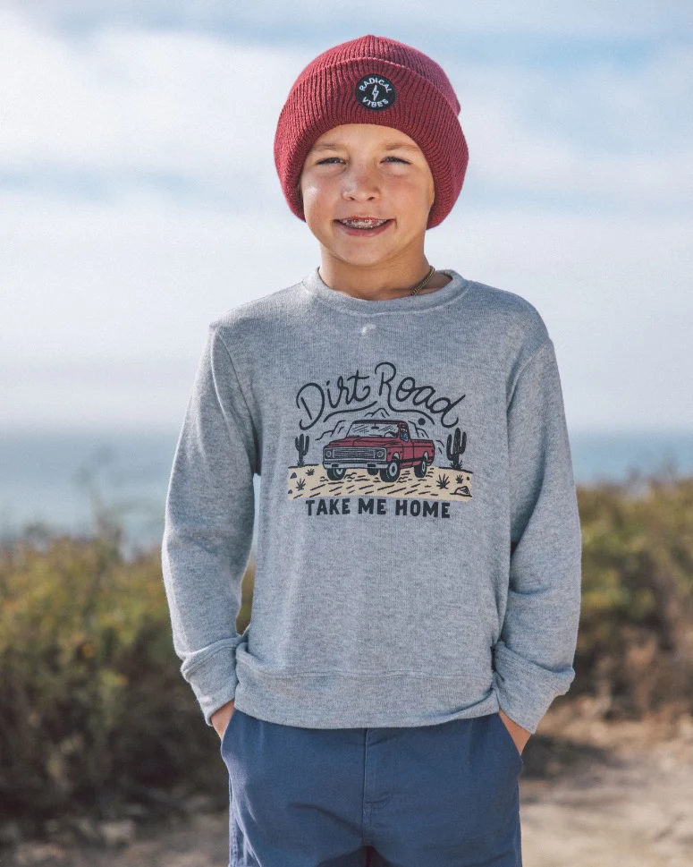 Feather 4 Arrow Dirt Road Hacci Pullover Heather Grey