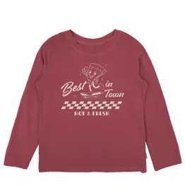 Feather 4 Arrow Pizza LS Tee Washed Red
