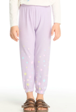 Chaser Candy Stars Cozy Knit Slim Slouchy Pant Lavender