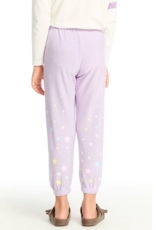 Chaser Candy Stars Cozy Knit Slim Slouchy Pant Lavender