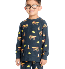 Chaser Construction Trucks Cozy Knit Comfy LS Pullover Avalon