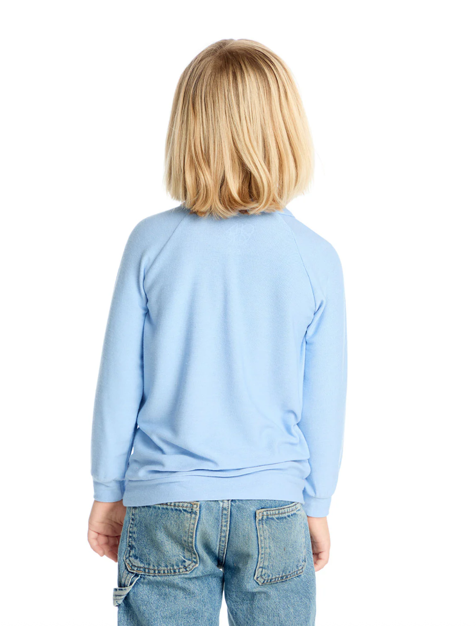 Chaser Painterly Unicorn Cozy Knit Basic Pullover Blue Hydrangea