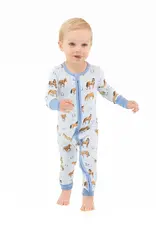 Angel Dear 2 Way Zipper Romper Blue Horses