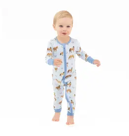 Angel Dear 2 Way Zipper Romper Blue Horses