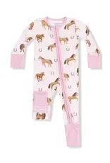 Angel Dear 2 Way Zipper Romper Pink Horses