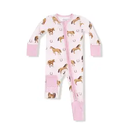 Angel Dear 2 Way Zipper Romper Pink Horses