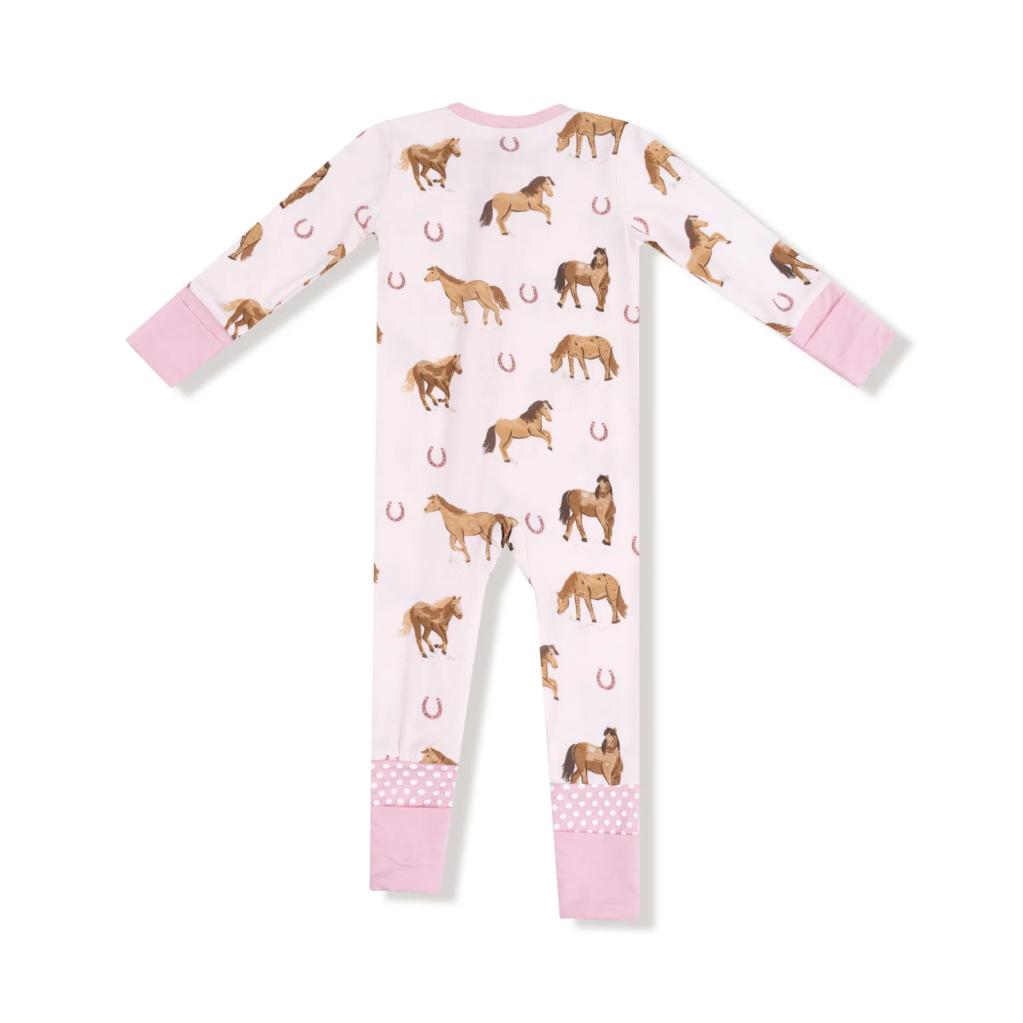 Angel Dear 2 Way Zipper Romper Pink Horses