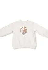 Angel Dear Oversized Puff Sleeve French Terry Sweatshirt Country Calico Horse