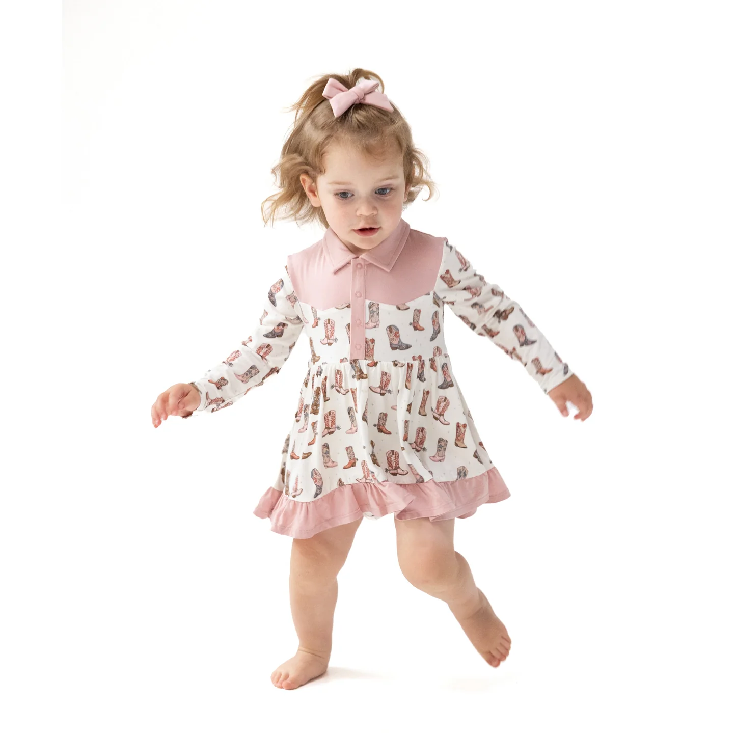 Angel Dear  L/S Cowgirl Bodysuit Dress Future Cowgirl