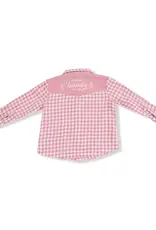 Angel Dear Rose Pink Plaid Howdy Embroidery L/S Western Pearl Snap Shirt