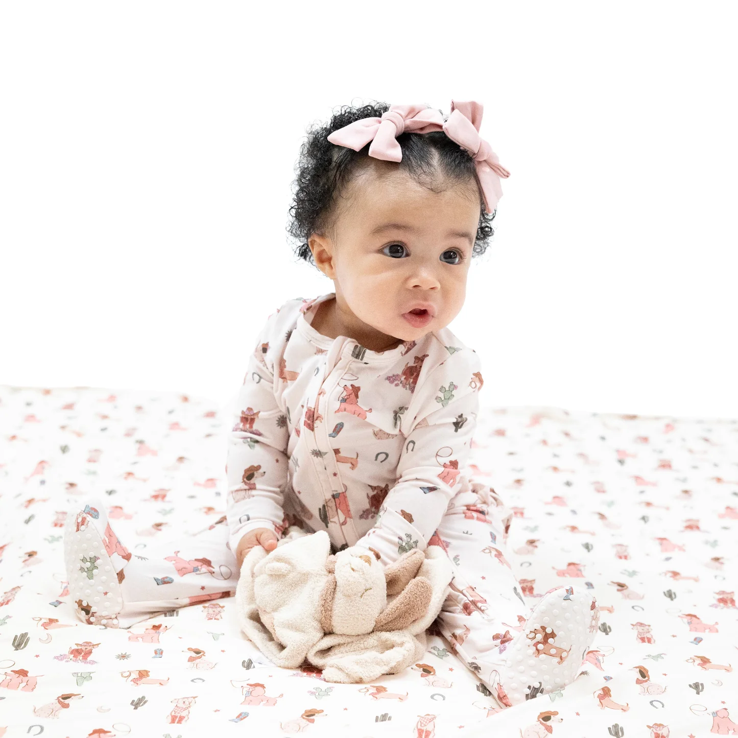 Angel Dear 2 Way Zipper Ruffle Back Footie Cowgirl Dogs