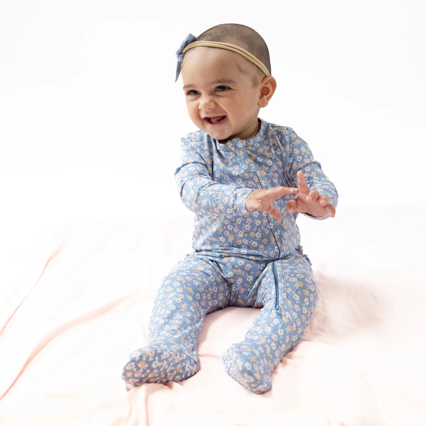 Angel Dear 2 Way Zipper Ruffle Back Footie Country Calico