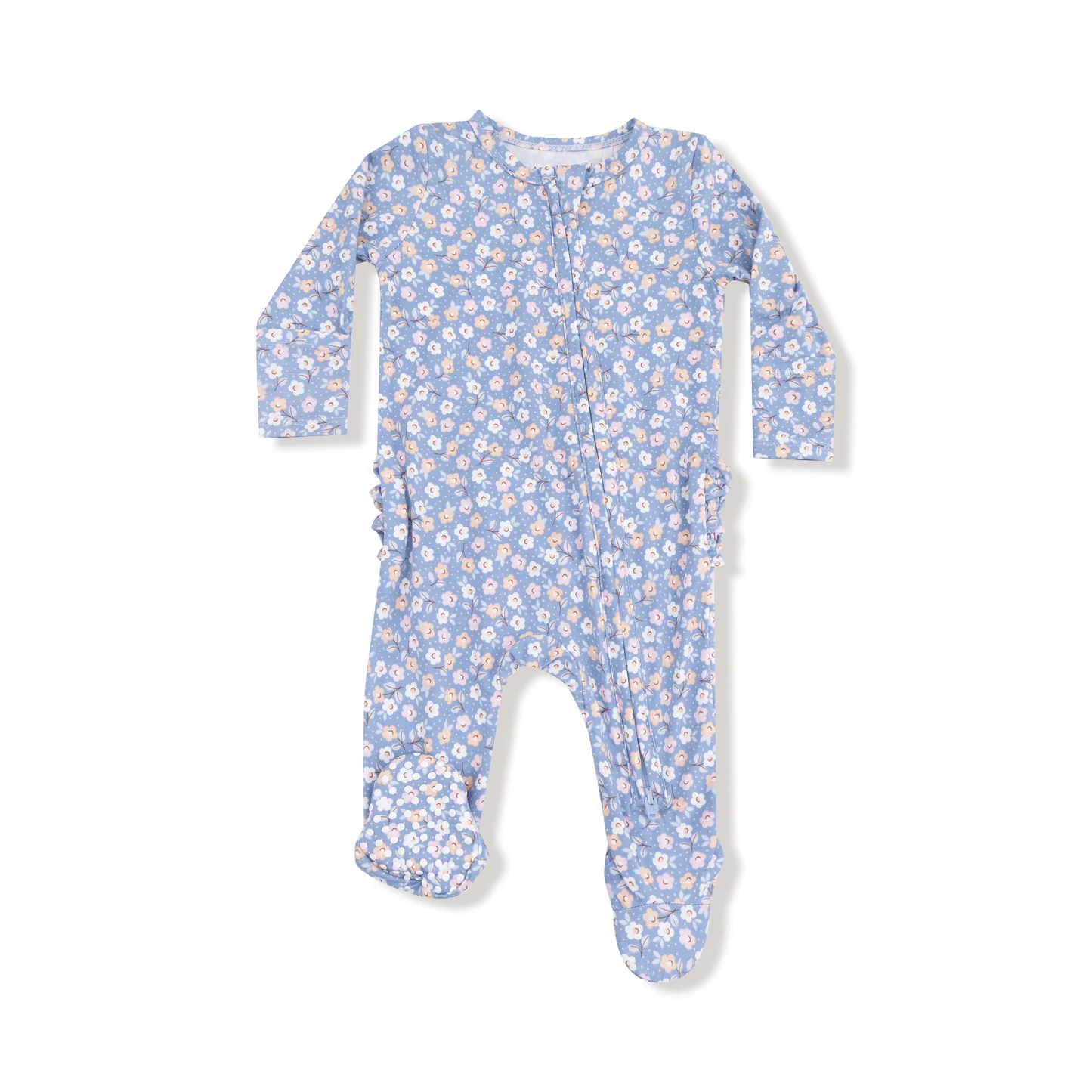 Angel Dear 2 Way Zipper Ruffle Back Footie Country Calico