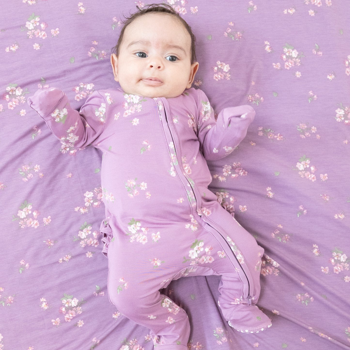 Angel Dear 2 Way Zipper Ruffle Back Footie Woodsorrel