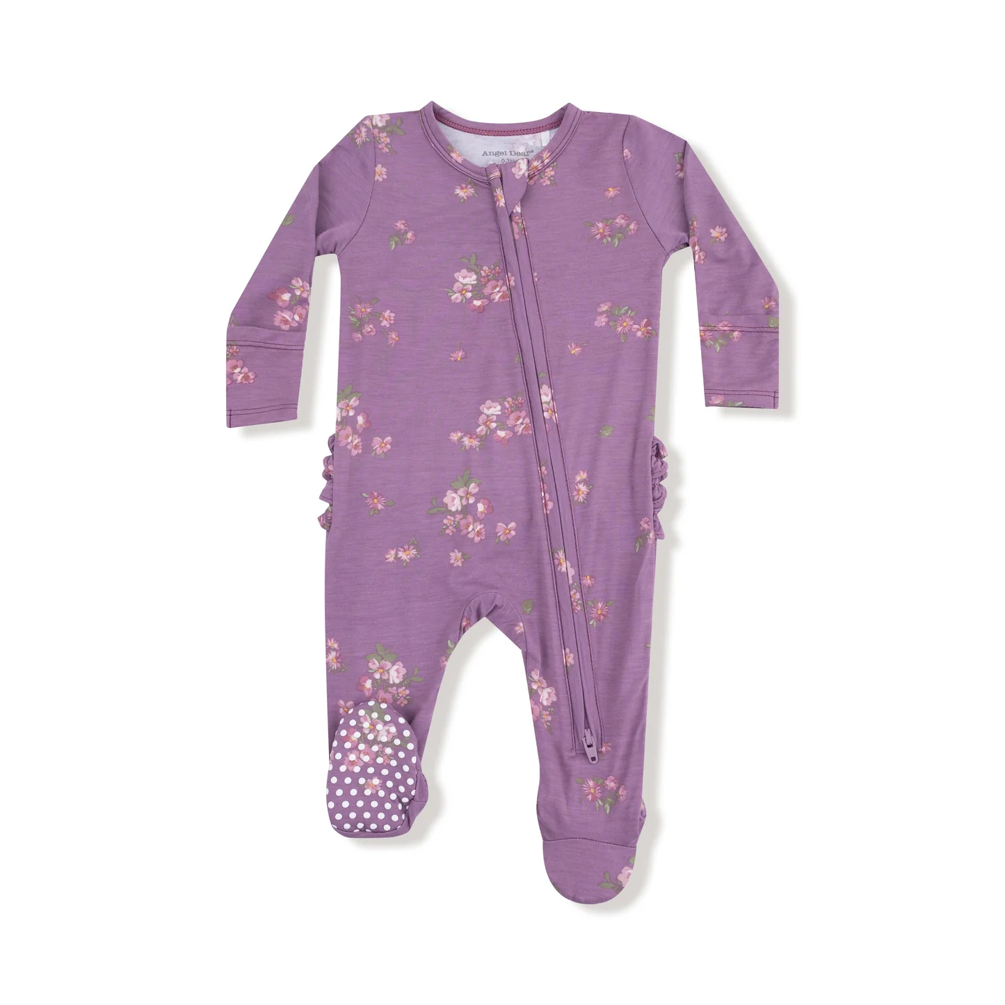Angel Dear 2 Way Zipper Ruffle Back Footie Woodsorrel