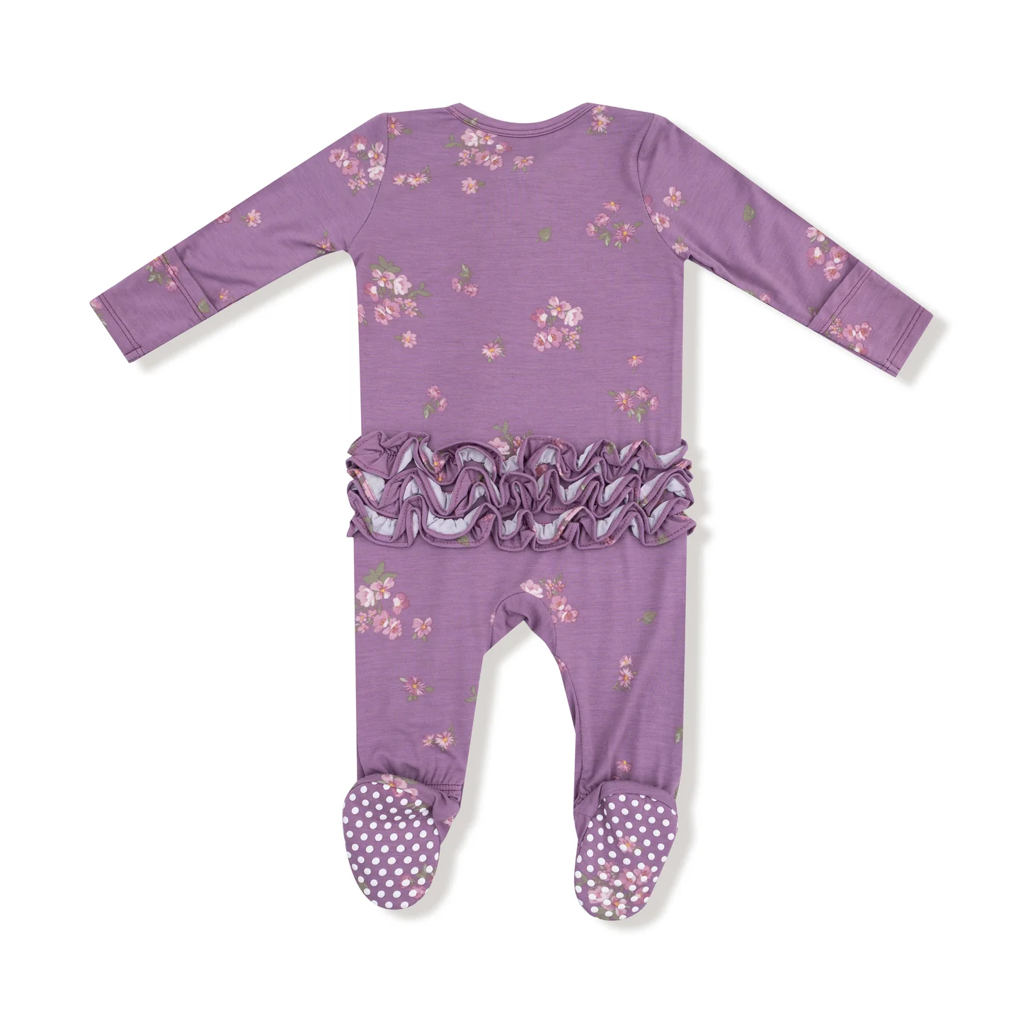 Angel Dear 2 Way Zipper Ruffle Back Footie Woodsorrel