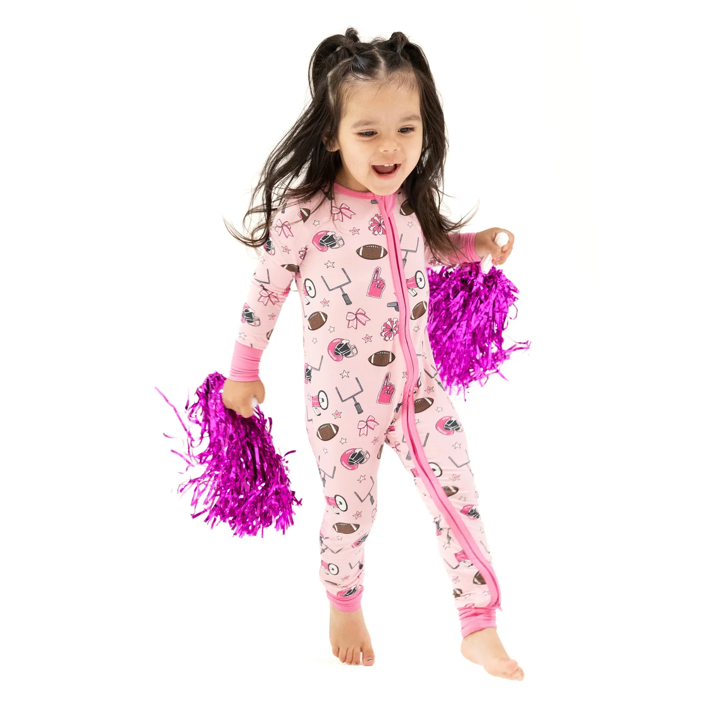 Angel Dear 2 Way Zipper Romper Pink Game Day