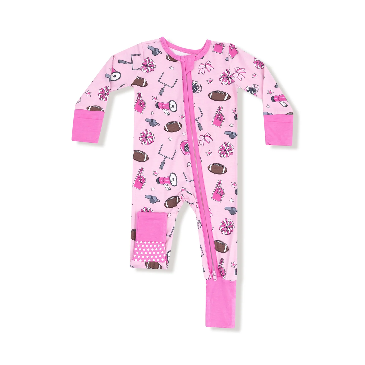 Angel Dear 2 Way Zipper Romper Pink Game Day
