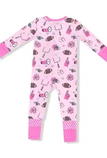 Angel Dear 2 Way Zipper Romper Pink Game Day