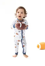 Angel Dear 2 Way Zipper Romper Navy Touchdown Time