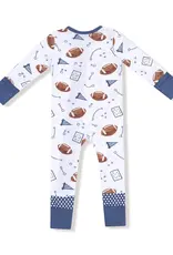 Angel Dear 2 Way Zipper Romper Navy Touchdown Time