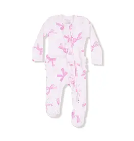 Angel Dear 2 Way Ruffle Zipper Footie Pretty Bows