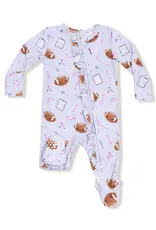 Angel Dear 2 Way Ruffle Zipper Footie Lavender Touchdown Time