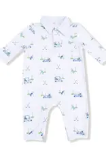 Angel Dear  Polo Romper Blue Baby Golf Carts