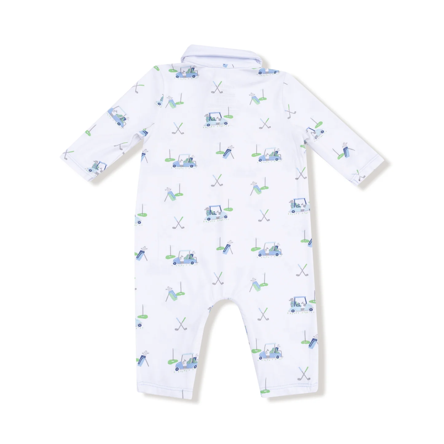 Angel Dear  Polo Romper Blue Baby Golf Carts