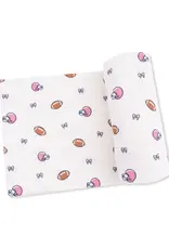Angel Dear Swaddle Blanket Footballs and Bows