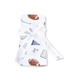 Angel Dear Swaddle Blanket Navy Touchdown Time