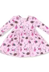 Angel Dear Twirly L/S Dress Pink Game Day