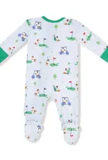 Angel Dear 2 Way Zipper Footie Blue Dog Gone Golf