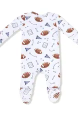 Angel Dear 2 Way Zipper Footie Navy Touchdown Time