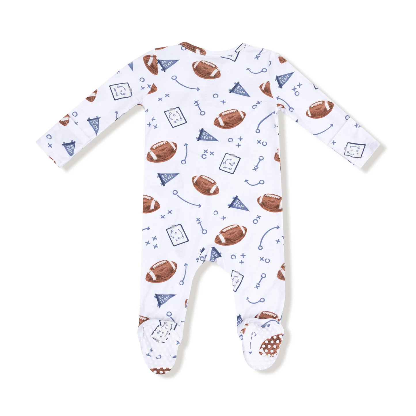 Angel Dear 2 Way Zipper Footie Navy Touchdown Time