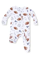 Angel Dear 2 Way Zipper Footie Navy Touchdown Time