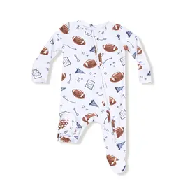 Angel Dear 2 Way Zipper Footie Navy Touchdown Time