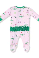 Angel Dear 2 Way Zipper Ruffle Back Footie Pink Dog Gone Golf