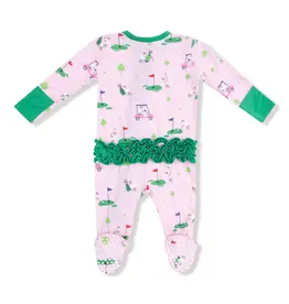 Angel Dear 2 Way Zipper Ruffle Back Footie Pink Dog Gone Golf