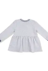 Angel Dear French Terry Dress with Game Day Patch Varsity Light Grey