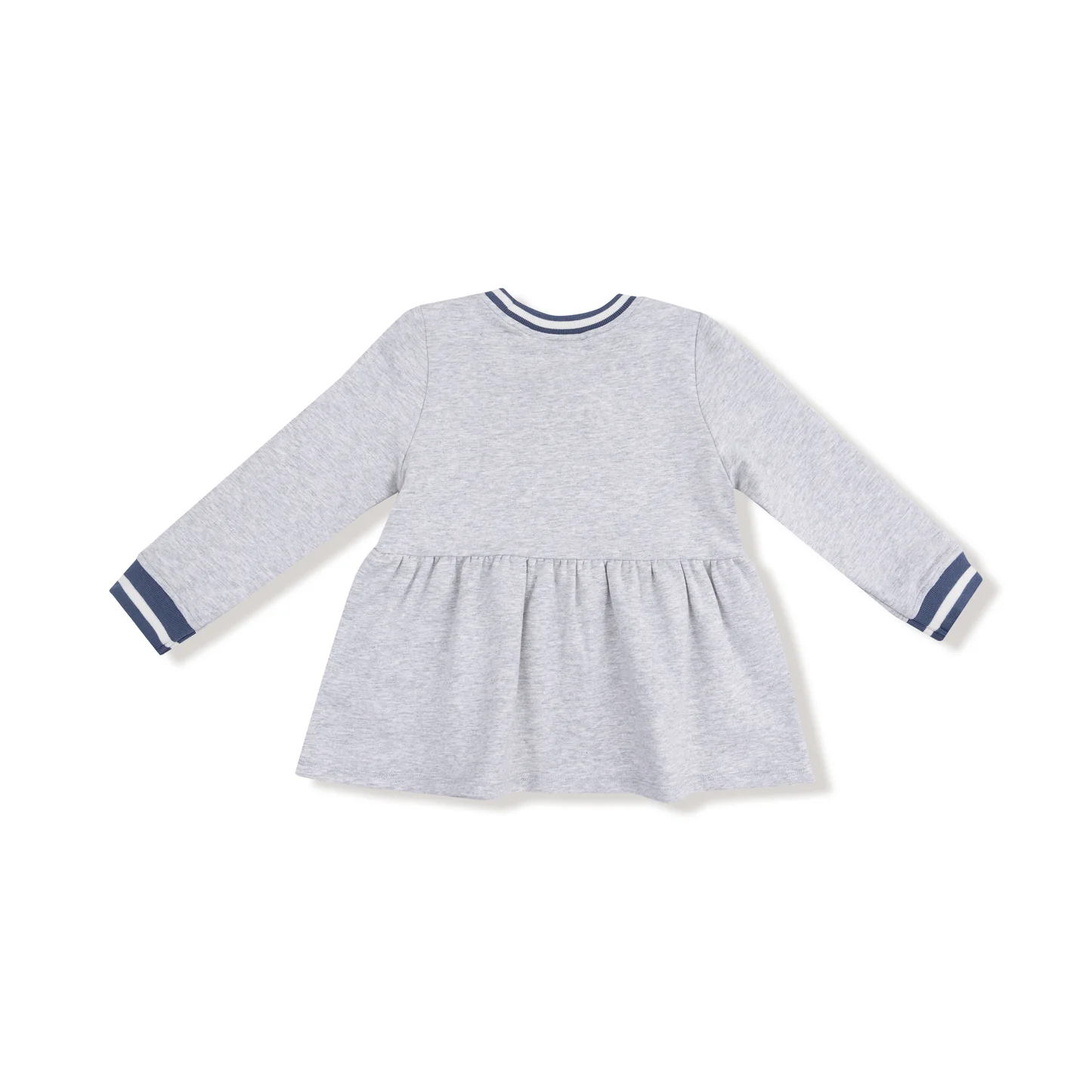 Angel Dear French Terry Dress with Game Day Patch Varsity Light Grey