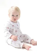 Angel Dear Smocked L/S Romper w/ Peter Pan Collar Pink Baby Golf Carts