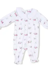 Angel Dear Smocked L/S Romper w/ Peter Pan Collar Pink Baby Golf Carts