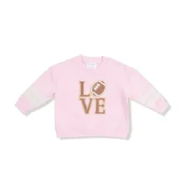 Angel Dear Cozy Drop Sleeve Sweatshirt W/ Varsity Stripes Pink