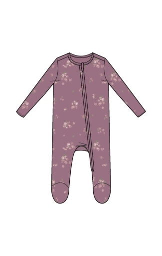 Angel Dear 2 Way Zipper Ruffle Back Footie Woodsorrel