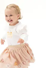 Angel Dear Cutie Pie Ruffle Shoulder French Terry Sweatshirt Cutie Pie Embroidery