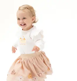 Angel Dear Cutie Pie Ruffle Shoulder French Terry Sweatshirt Cutie Pie Embroidery